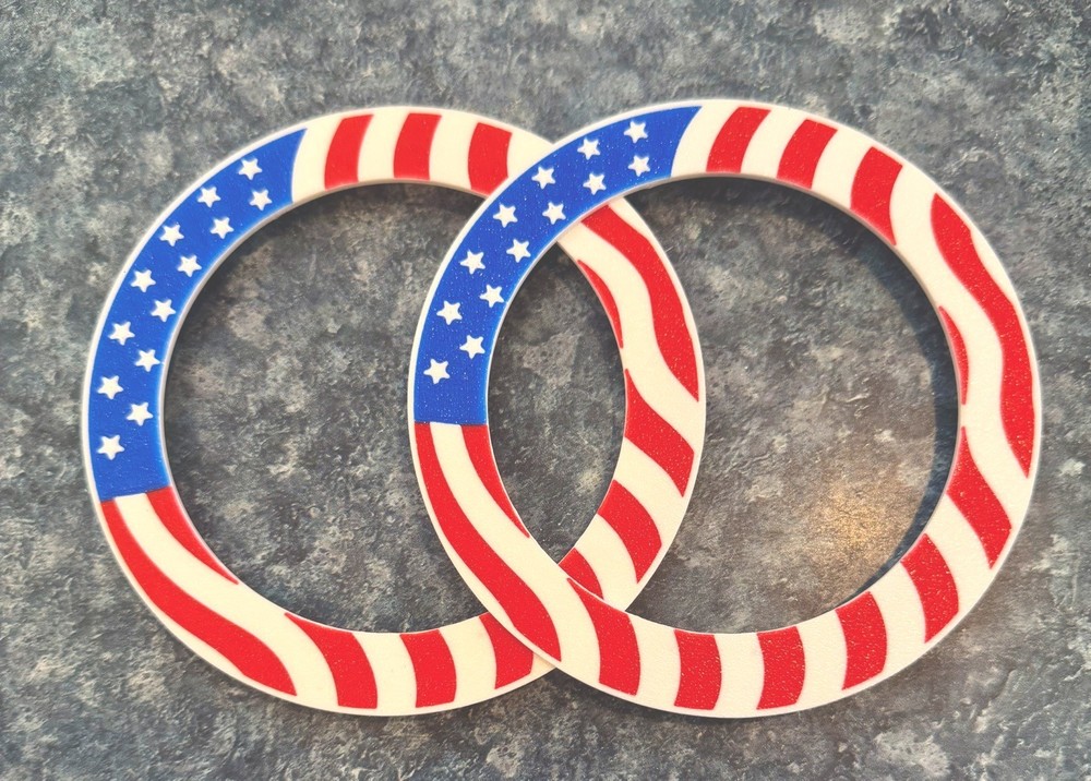 Patriotic - Custom made Weber Kettle 6 Inch Wheel inserts