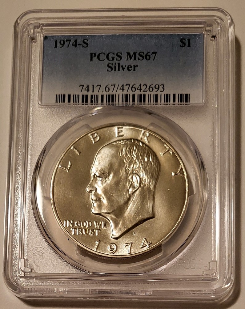 1974 S Eisenhower Silver Dollar MS67 PCGS
