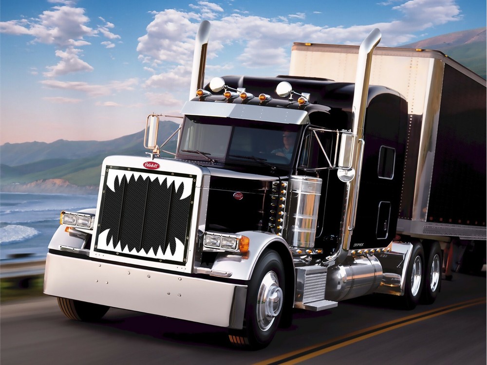 Peterbilt 379 ext/Long hood Jaws Teeth Designer Bug Screen