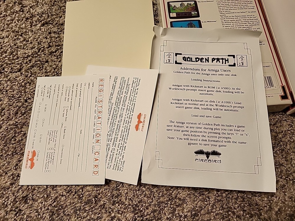 Golden Path Commodore Amiga Game BOX ONLY -MISSING DISK