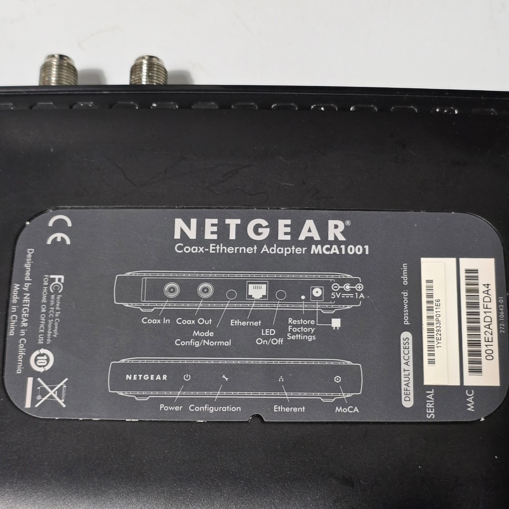 Netgear MCAB1001 MoCA Coax Network Adapter Pair