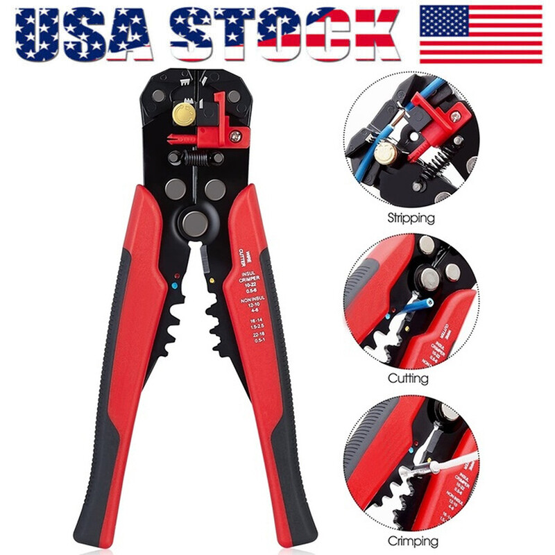Self-Adjusting Insulation Wire Stripper cutter crimper Terminal Tool Pliers 8"