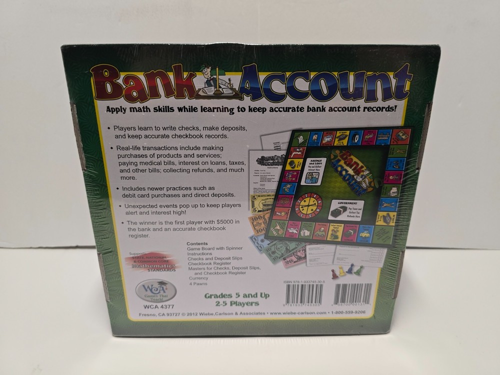 Bank Account Learning Game Math Skills WCA 4377
