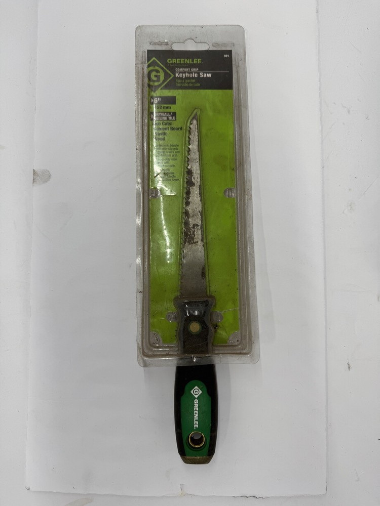 Greenlee 6" Blade Ergonomic Soft Grip Handle Key Hole Saw 11” Total