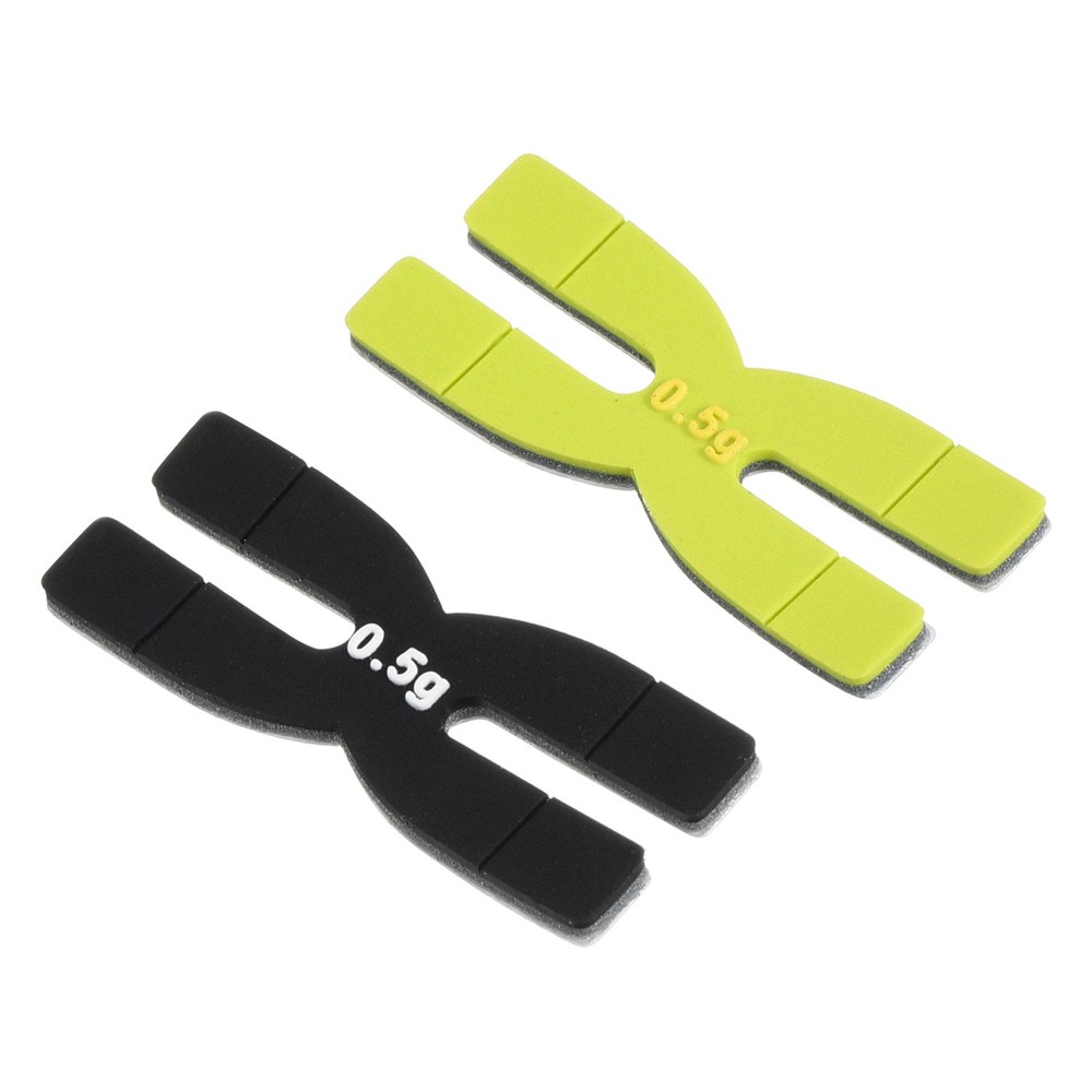 0.5g Racket Weight Balancing Strips, 6pcs Silicone, Black/Green