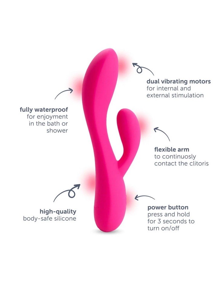 Plus One Dual Vibrating Massager - Rechargeable, Waterproof New!