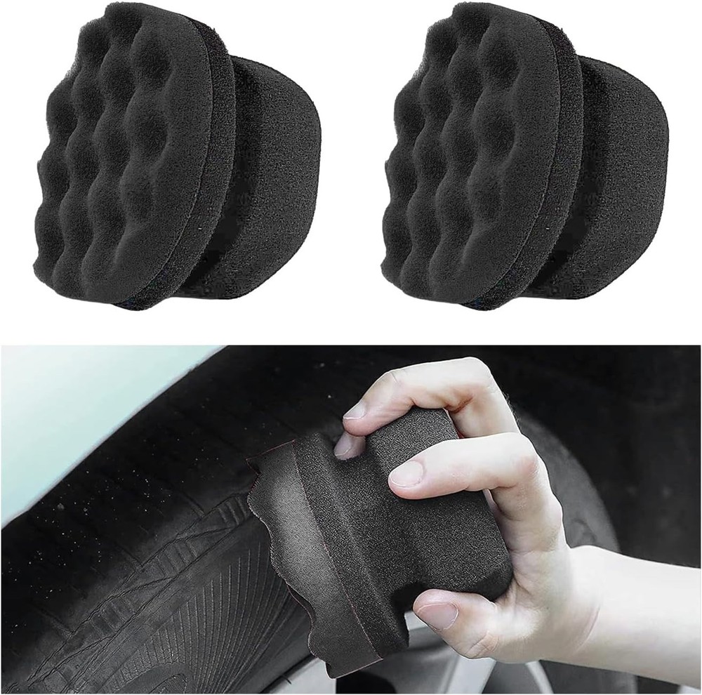 2PCS Tire Shine Applicator, Durable & Reusable Hex Grip Tire Dressing Sponge ...
