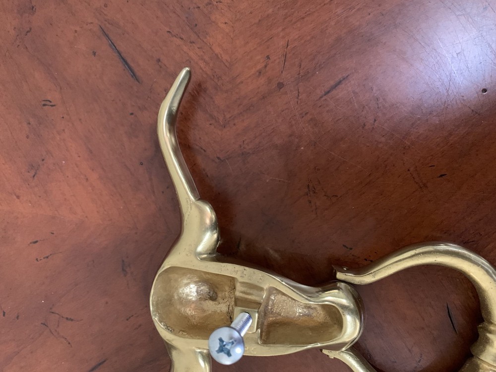CMC Solid Brass Longhorn Steer Head Door Knocker Handle E854-2