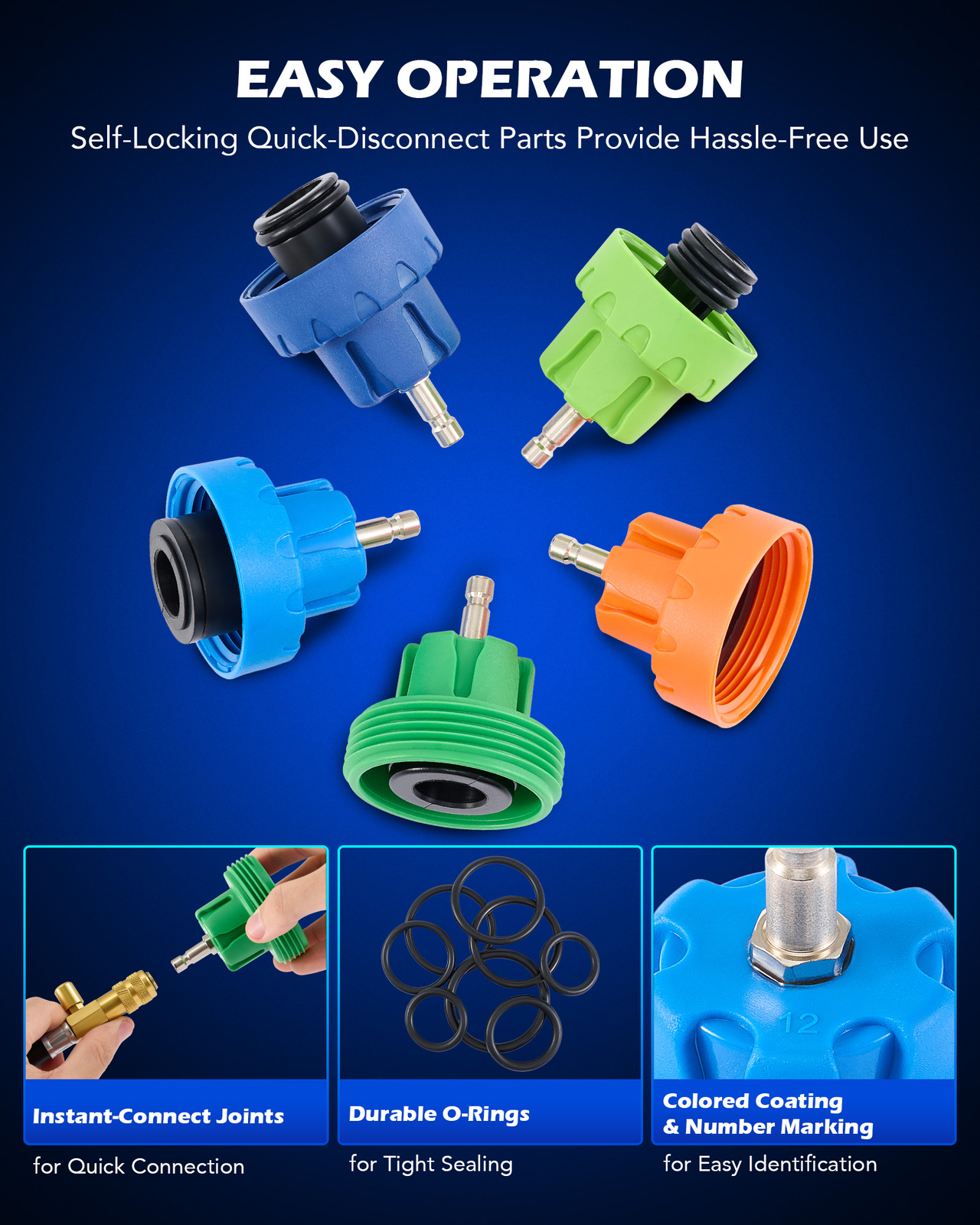 OMT 19pc. Coolant Pressure Tester Kit with 15 Radiator Adapters & Vacuum Pump