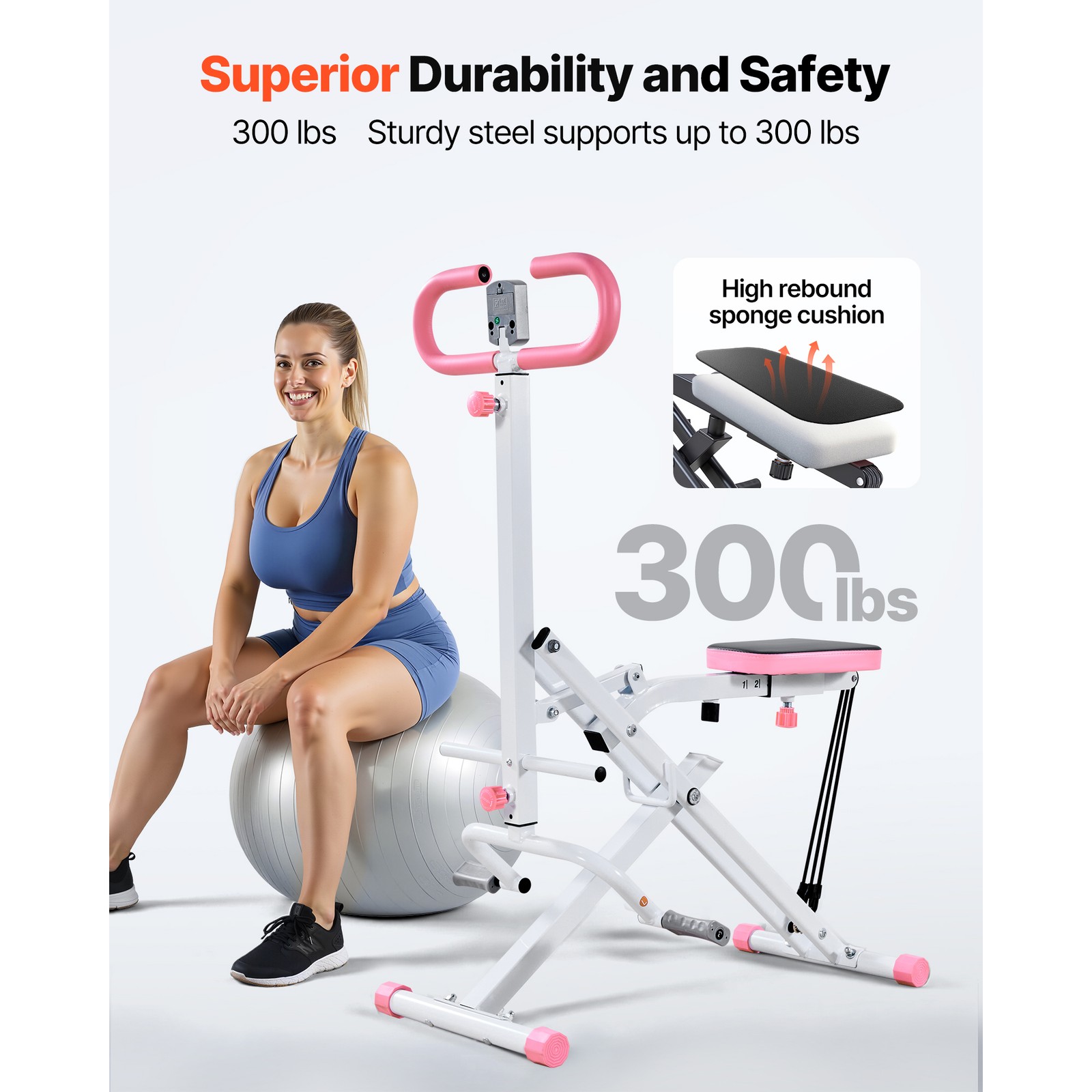 Uimoso Foldable Squat Machine with 3 Resistance Bands Glutes and Leg Workouts