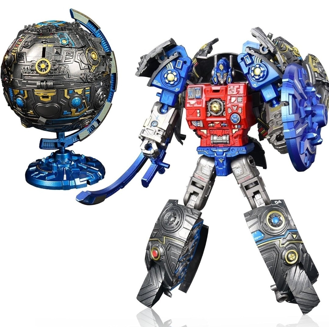 Globe Transforming Toy, 2 in 1 Transform into Robot Action Figure, DIY Transf...
