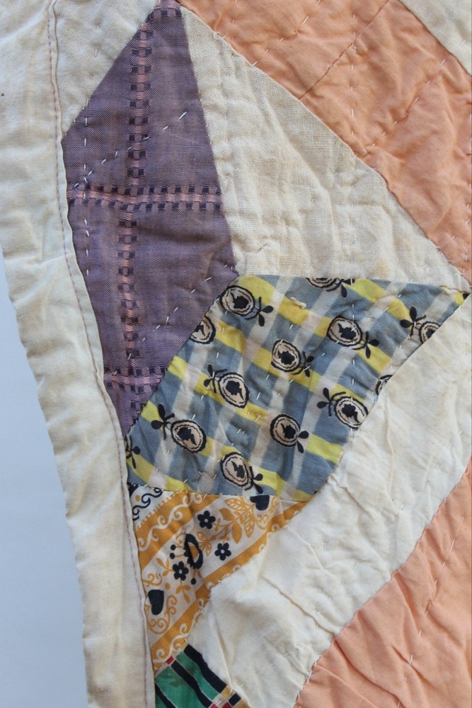 Antique Star Basket Patchwork Quilt RARE