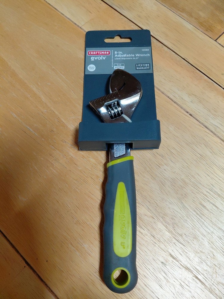 Craftsman Evolv Adjustable Wrench With Grip 8"
