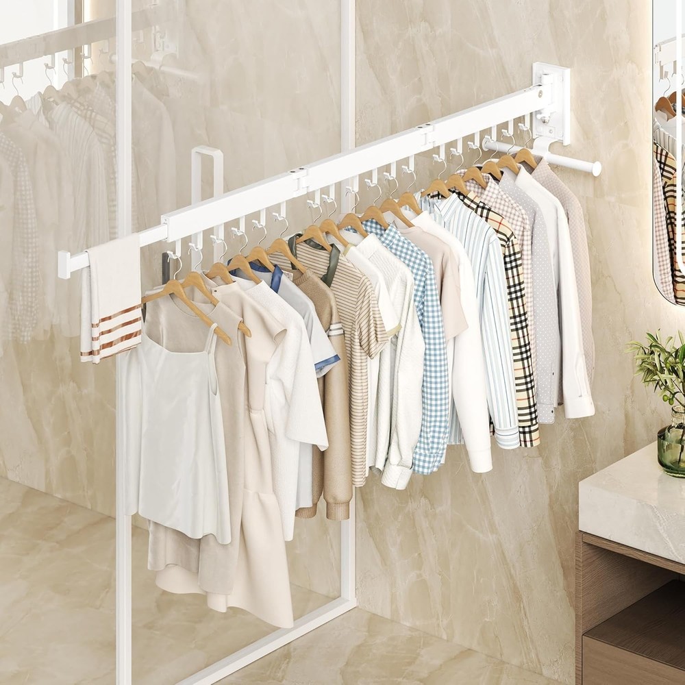 Wall Mounted Clothes Hanger,Clothes Drying Rack,Laundry Drying Rack,Clothes R...