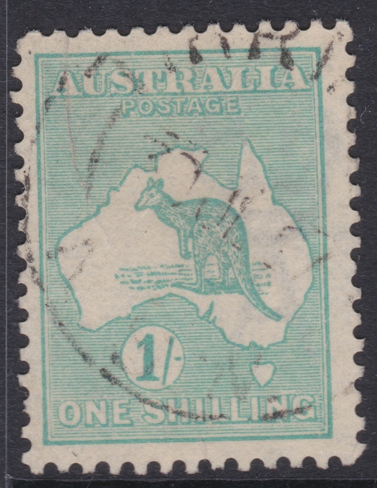 Australia Roo Kangaroo 1/- Shilling Emerald 3rd WMK        ref: RE09