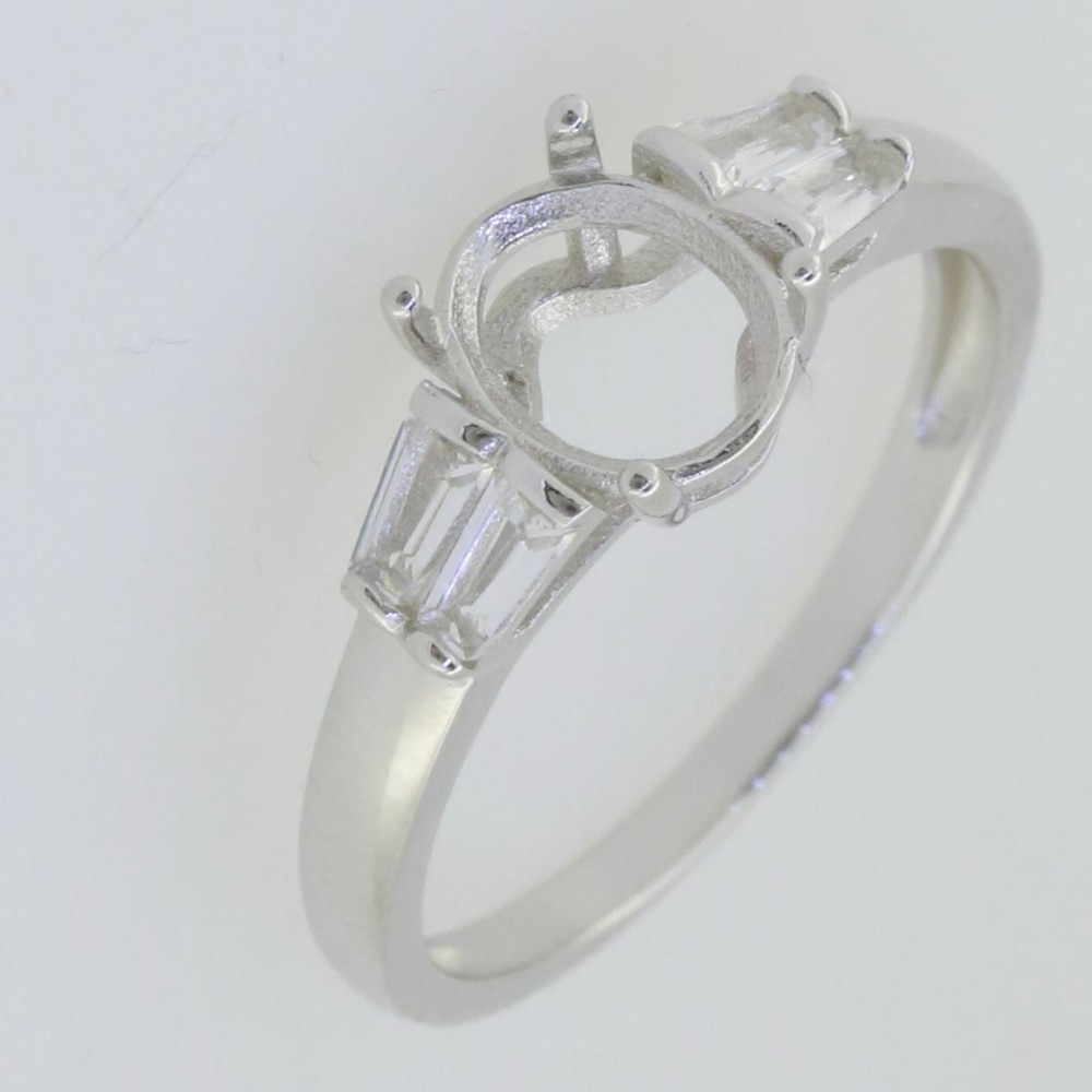 Stering Silver Semi Mount Ring Setting Oval OV 8X6mm without Accent