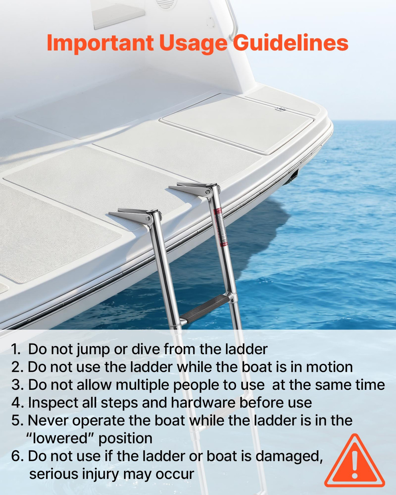 Boat Ladder, 4 Steps, Pontoon Boats
