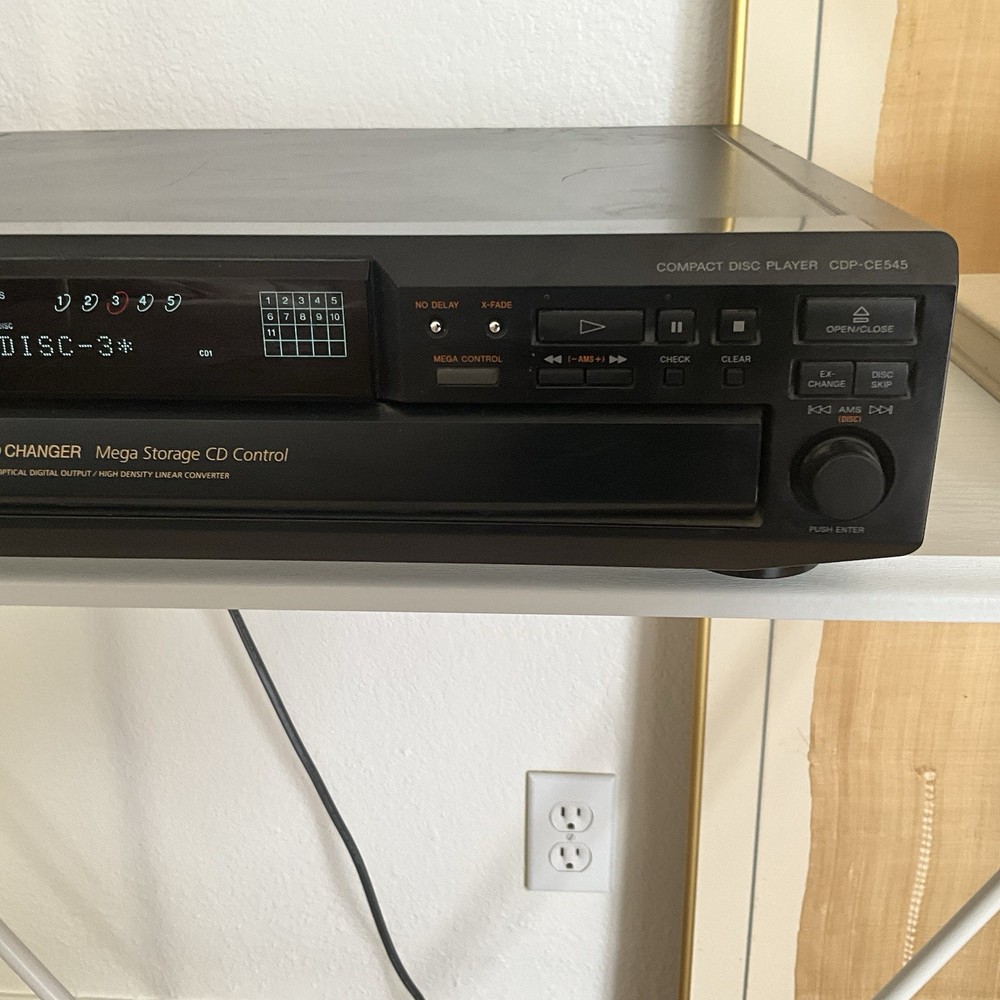 Sony CDP-C545 5 Disc Carousel CD Changer Tested No Remote