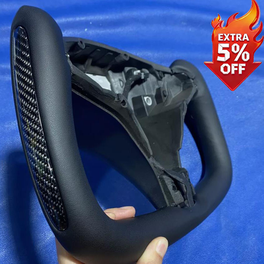 Yoke Steering Wheel Side Carbon Fiber for Tesla Model X/S 2014-2023 With Heated