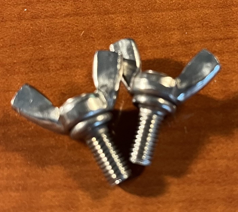 M5 (5 MM) CB Radio Mounting Bracket Knobs - Wing Type Silver - Qty 2 (pair)