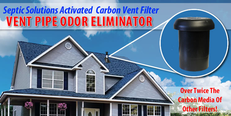 3" & 4" SEPTIC & SEWER ODOR VENT PIPE FILTER FOR ROOF VENT- STOP SEPTIC ODOR NOW