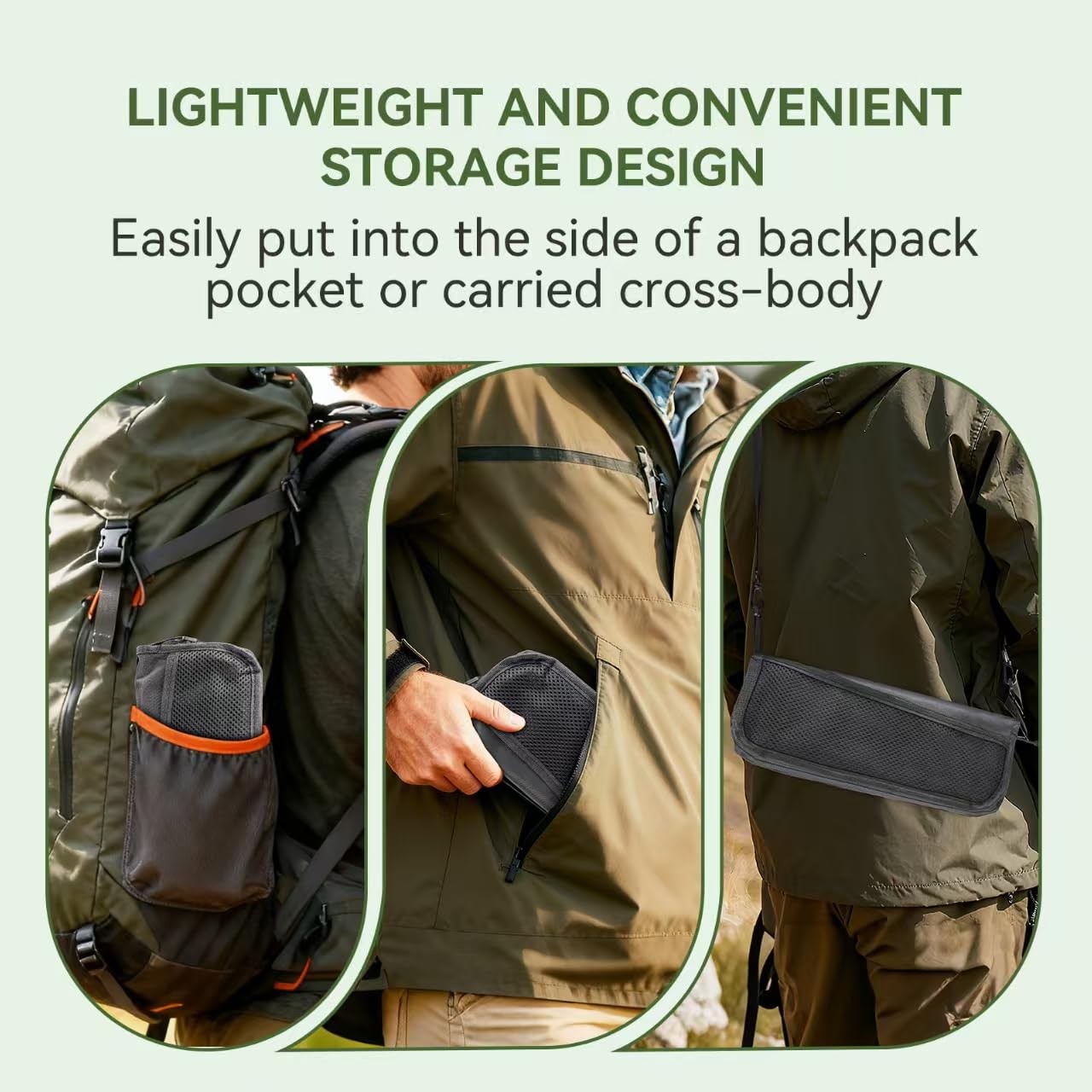 Portable folding stool with dual storage pockets and side pockets Compact adu...