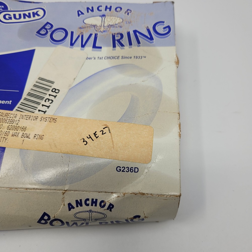 Gunk G236D Wax Ring, 5.3" Outer Diameter, 5.3" Inner Diameter - NEW