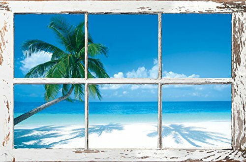 Tropical Window - Palm Trees Poster 36x24