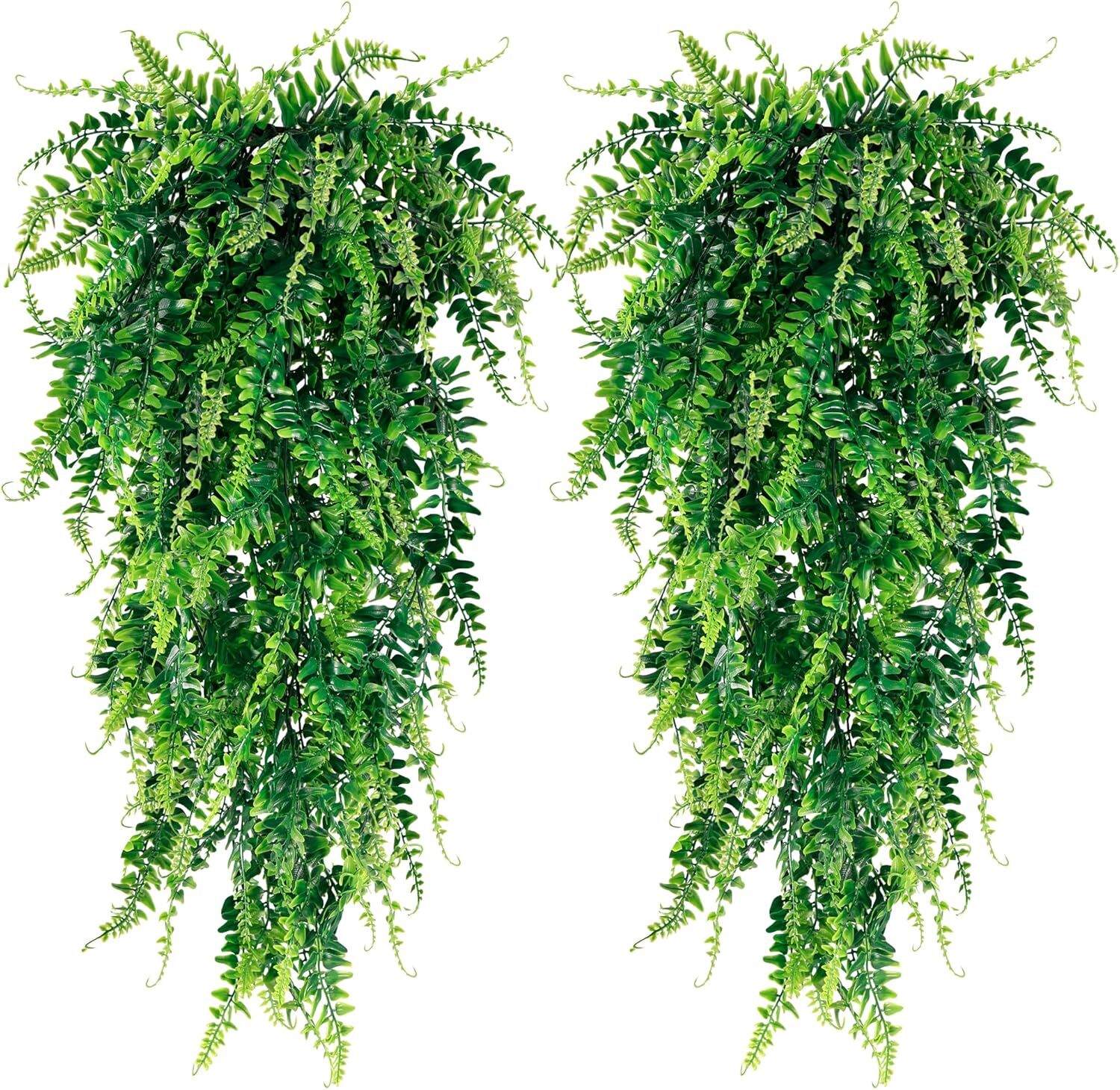 4Pcs Artificial Boston Fern Plant Fake Hanging Trailing Foliage Vine Home Decor
