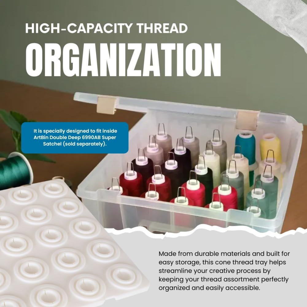 6901AB Cone Thread Tray, Sewing & Embroidery Serger Cone Thread Spool Assortm...