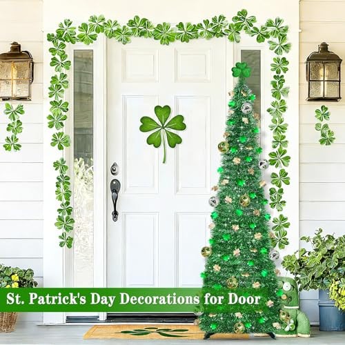 Timer & Shamrock - St Patricks Day Decorations, 5Ft Lighted St Patricks Green