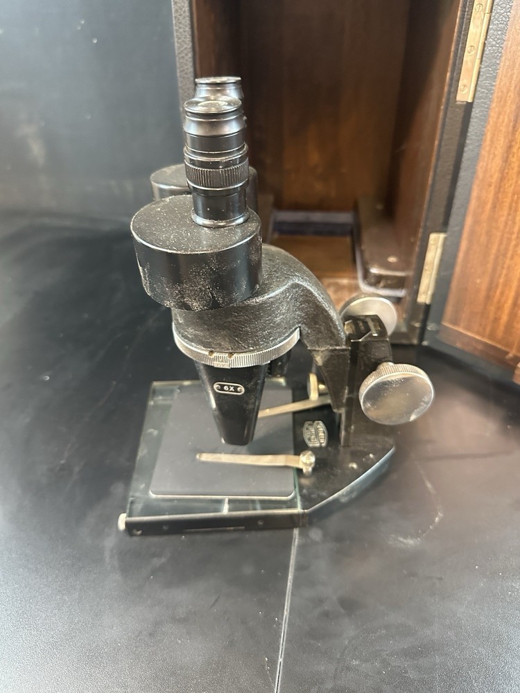 Vintage Spencer Buffalo Microscope In Case W Key Scientist