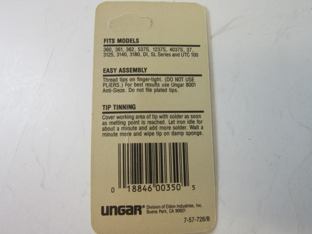 Unger Weller PL350 Chisel Shape Replacement Tip New in Package