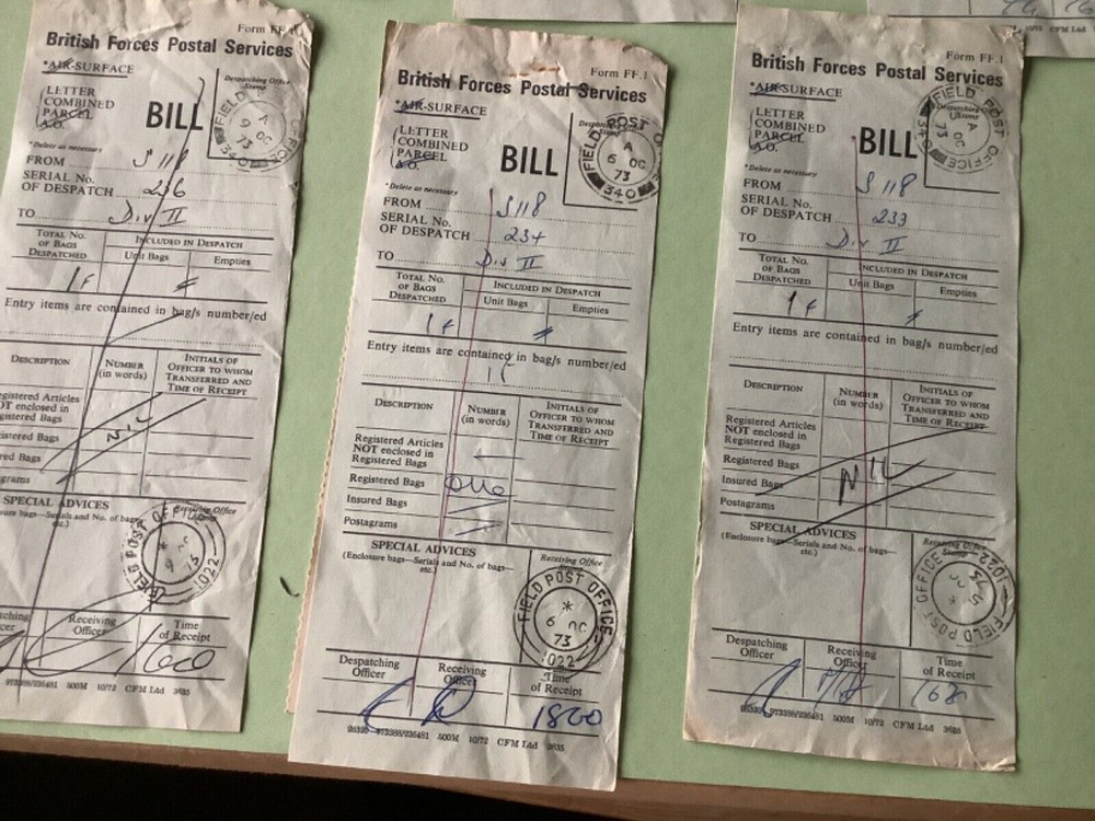 British Forces Postal service Bill 6 items Ref A1690