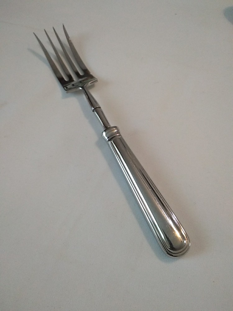 Vintage Serving Fork Glossy Stainless Flatware