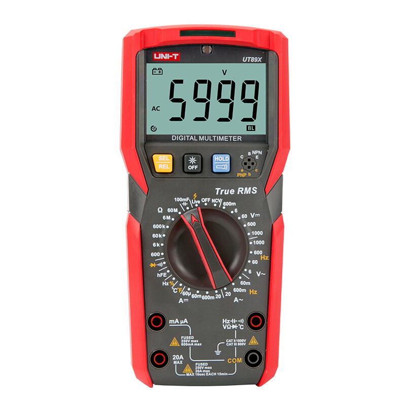 UNI-T TRMS Digital Multimeter AC DC Voltmeter Ammeter Ohmmeter Temp Cap NCV Test