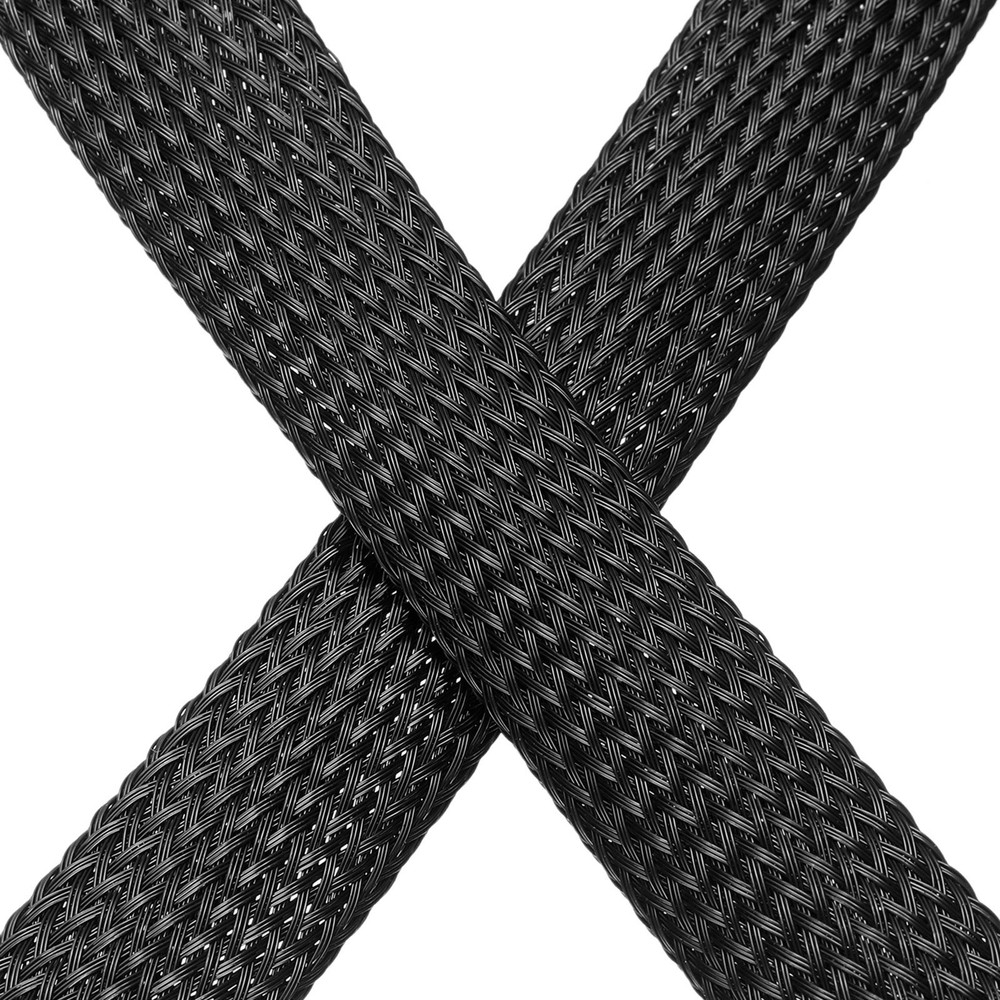 Braided Cable Sleeving, 100 FT Black Expandable Wire Cable Sleeving