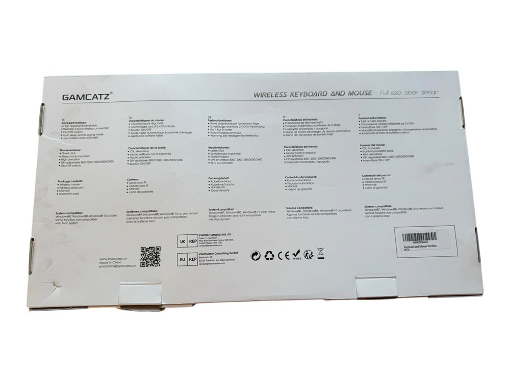 GAMCATZ Wireless Keyboard - Gray - No Mouse