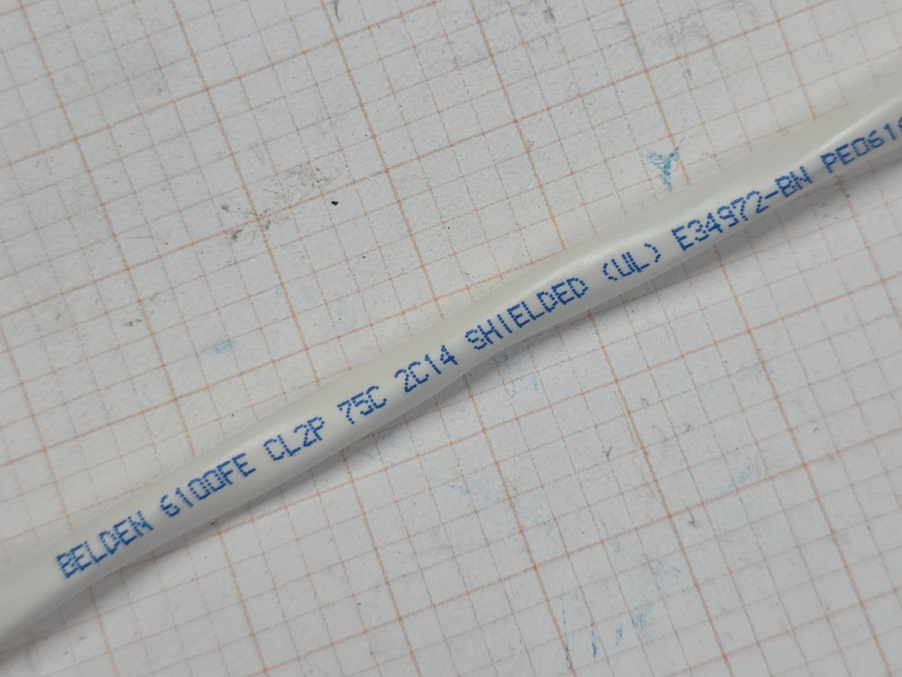 Belden 6100FE 14/2C Shielded Audio/Control/Speaker Cable Plenum CL2P White /50ft