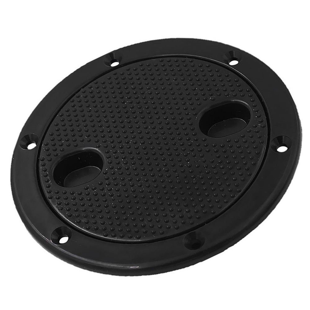 Boat Deck Plate with Boat Accessory 6 \"Black Plastic