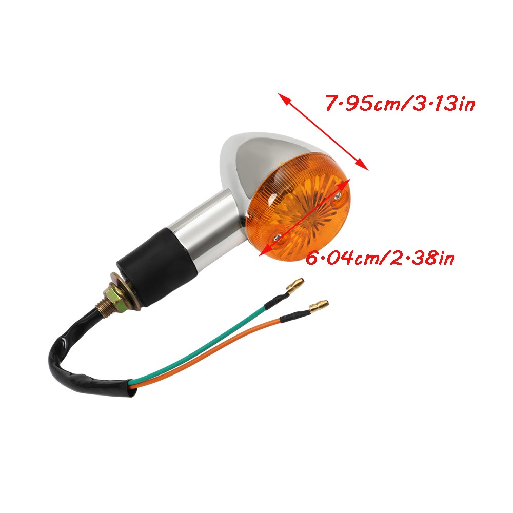 2 × Amber Chrome Front Rear Turn Signal Blinker Indicator Light For Kawasaki