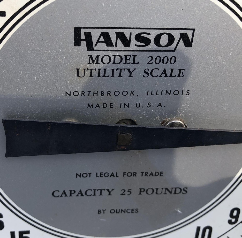 Hanson 2000 Kitchen Counter Dial Scale 25 LB vintage