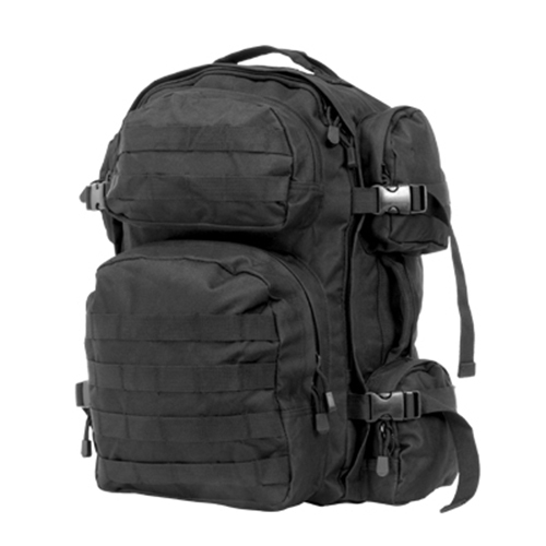 MOLLE Compatible Black Color Adjustable Camping Hiking Daypack School Backpack
