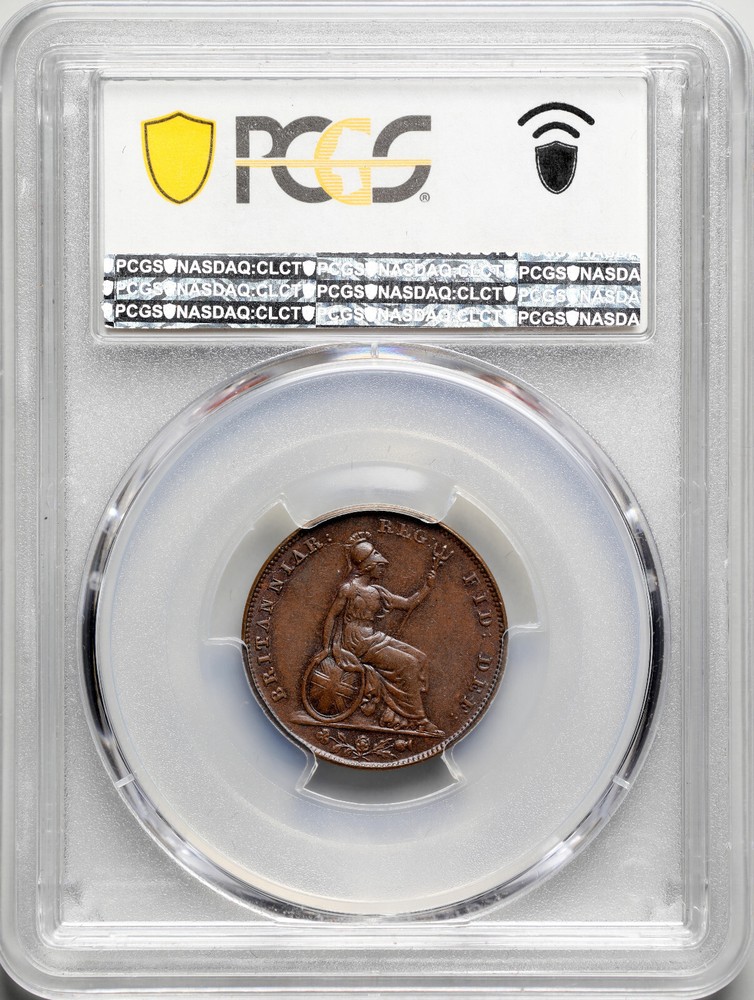 1843 Great Britain Farthing, PCGS MS62 BN