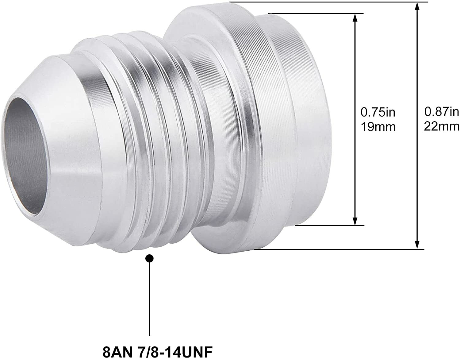2 × 6AN 8AN 10AN Male Weld On Fitting Bung Fits Hose Adapter Fuel Oil Aluminum