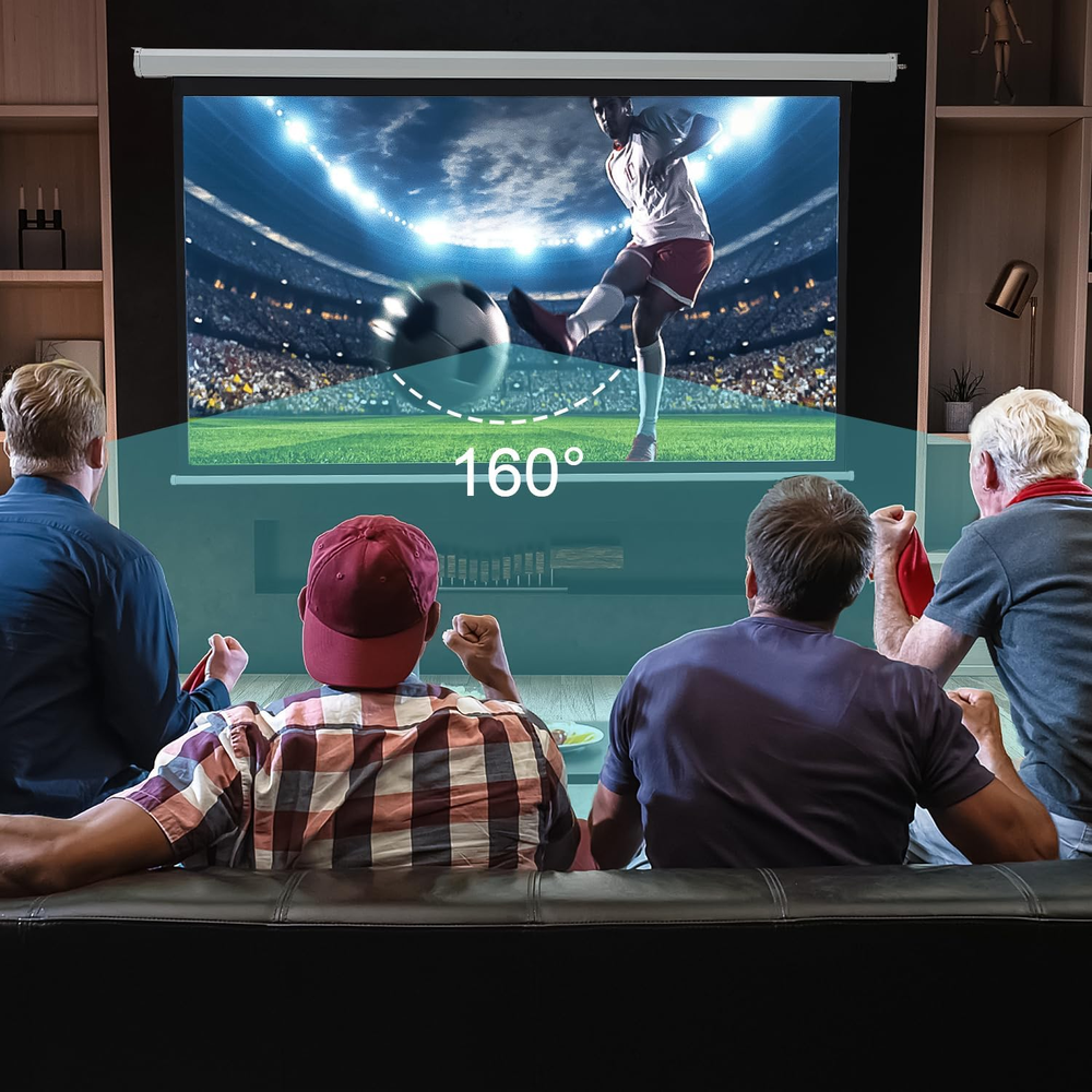 120" Projector Screen 4:3 HD Wall Mounted Retractable Electric Projector Screen