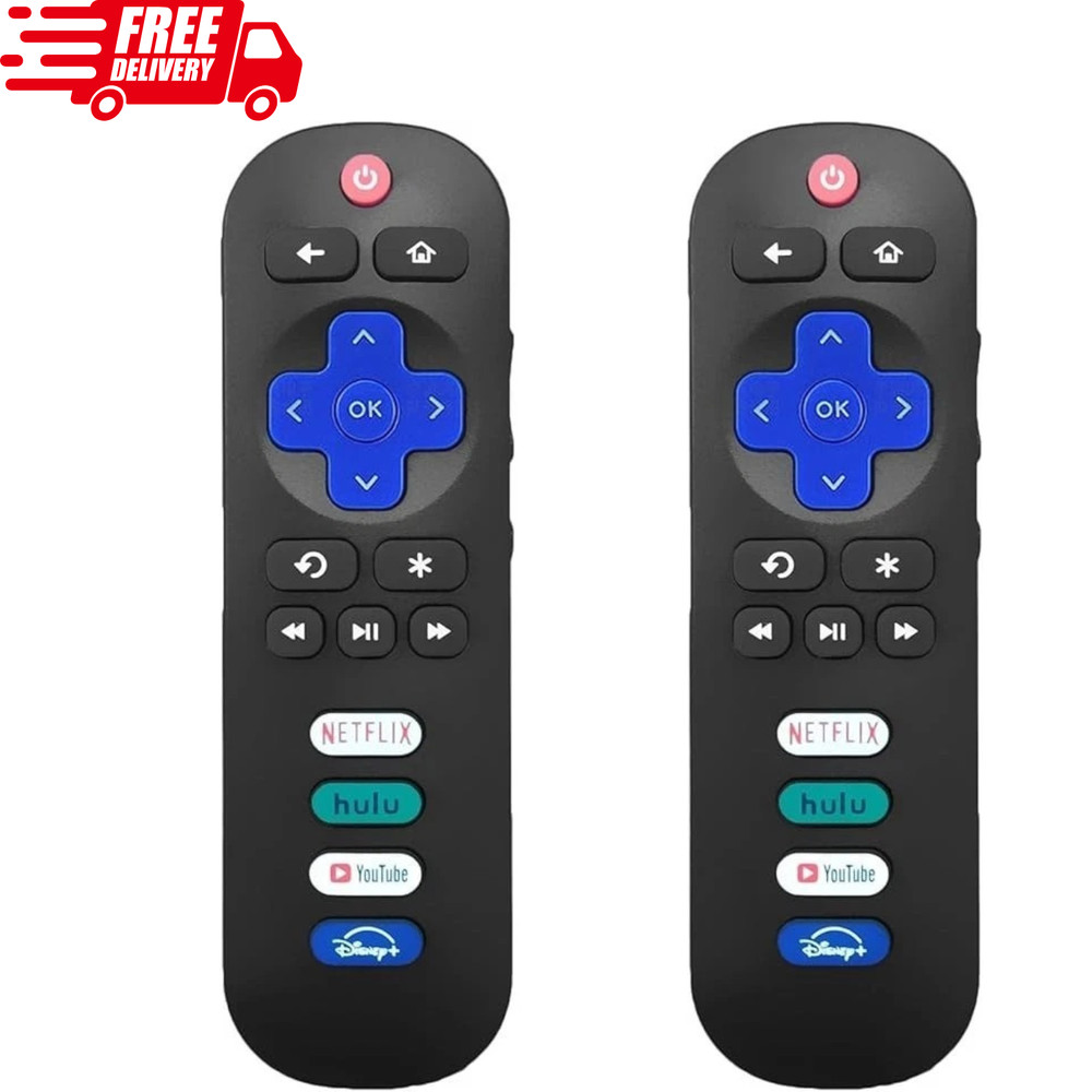 (Pack 2) Replacement Remote Control Only for All Roku TV, Compatible for TCL