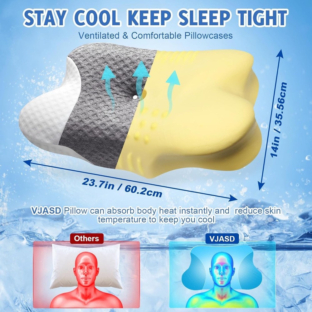 High-Density Memory Foam Neck Pillow - Ergonomic, Adjustable & Machine Washable