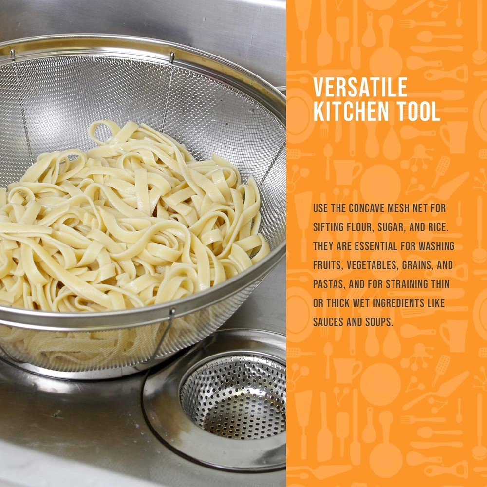 Stylish Stainless Steel Colander Set: 3 Nestable Sizes for Efficient Kitchen Use