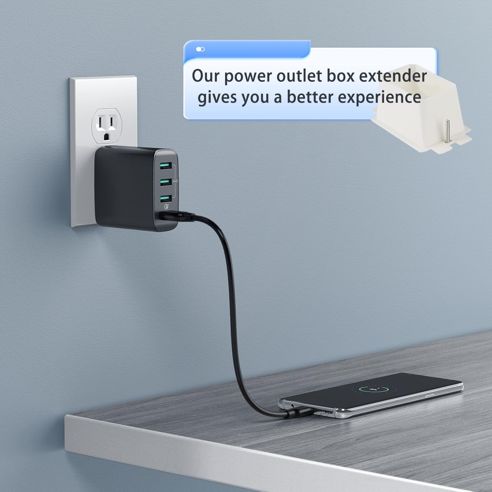 6 Pcs BE1-2 Electrical Outlet Box Extenders, Extender, 1 White